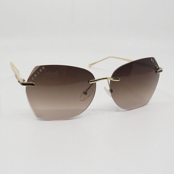 Guess New GF0384/S 32F Gold/Brown Gradient Rimless Sunglasses